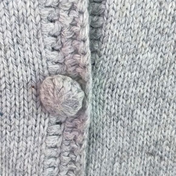 Covington Women's Gray angora Knit blend Cardigan Notched Lapel sz M cottagecore - Picture 7 of 14